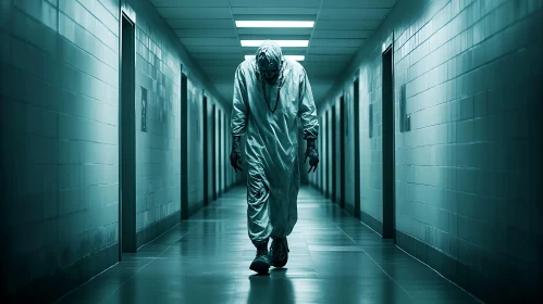 Chilling Figure in Hospital Corridor Image