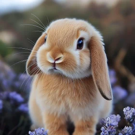 Charming Rabbit in a Floral Meadow
