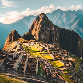 Aerial View of Machu Picchu Ruins