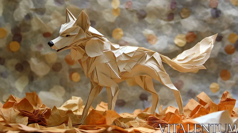 Geometric Paper Fox Sculpture AI Image