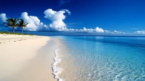 Seascape with Palm Trees and Clear Water