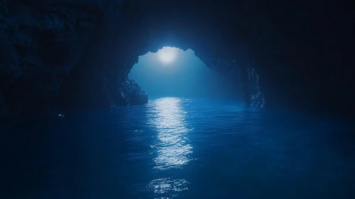 Ocean Cave at Night