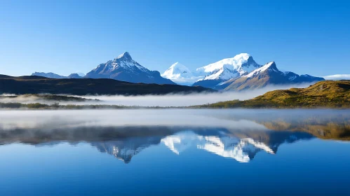 Still Mountain Lake Landscape Reflection