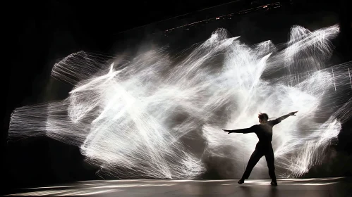 Swirling Light and Shadow Performance Art