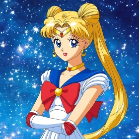 Blonde Anime Heroine in Space