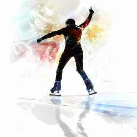 Artistic Representation of a Figure Skater's Elegance AI Generated Picture