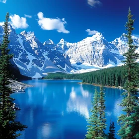 Snowy Peaks and Azure Lake