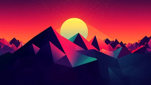 Abstract Mountain Sunset