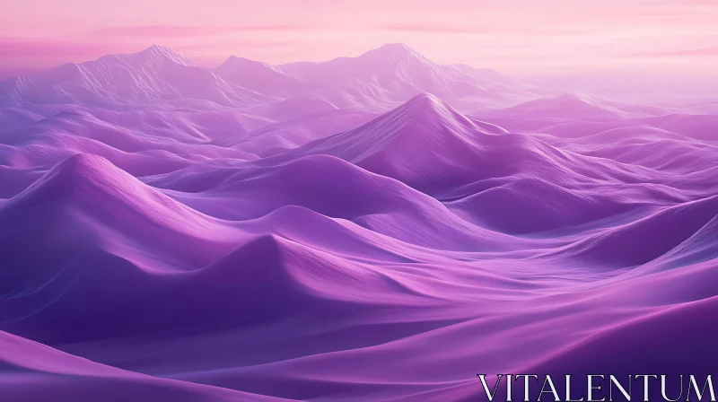 Pink and Purple Mountain Vista AI Image