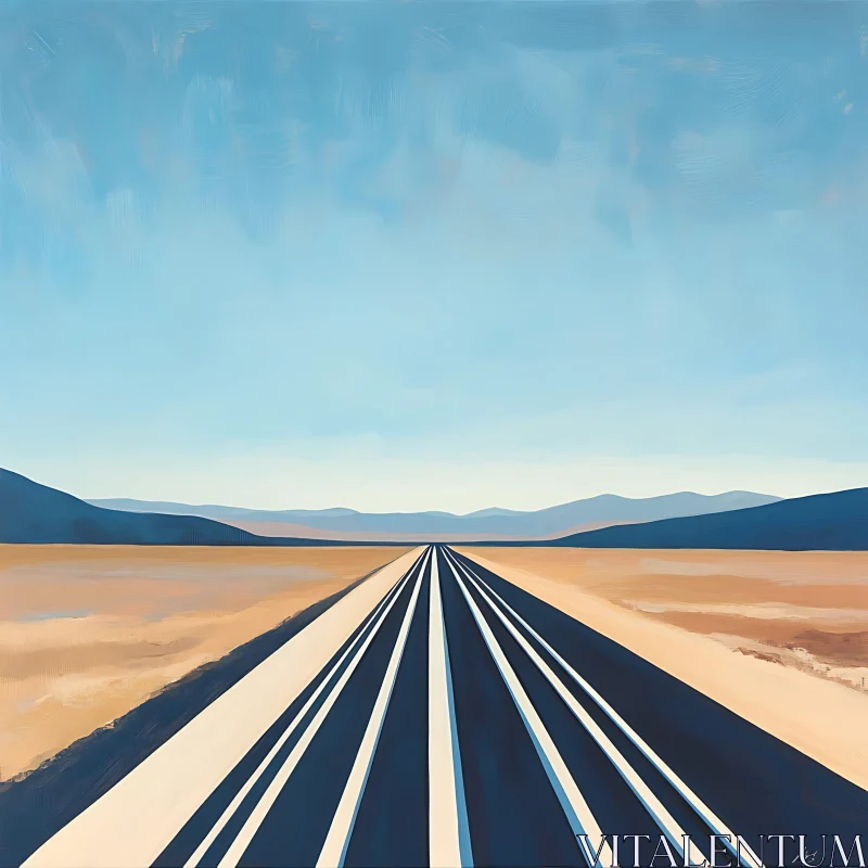 AI ART Desert Road Canvas Print