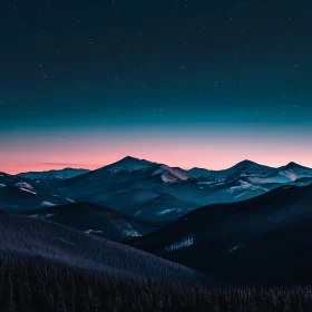 Starry Night Over Mountain Peaks