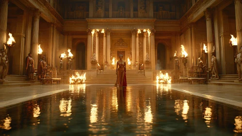 Fiery Reflections in Ancient Hall