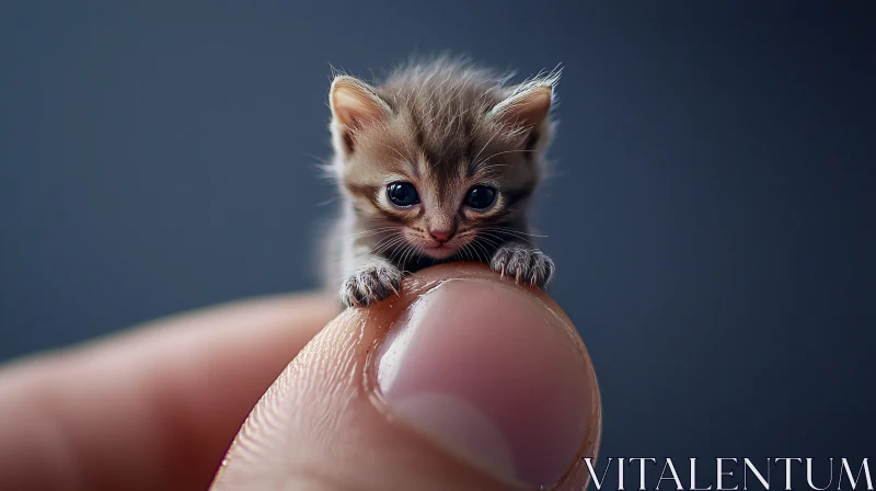 AI ART Curious Tiny Kitten Close-Up