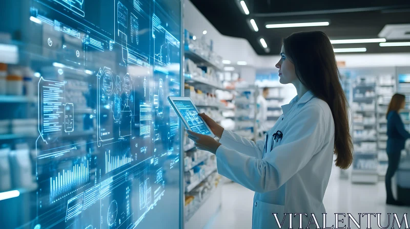 Advanced Pharmacy Technology Interface AI Image