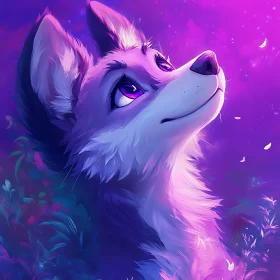 Fox in Dreamy Purple Haze