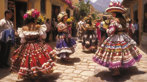 Colorful Celebration: Dancers in Traditional Dress