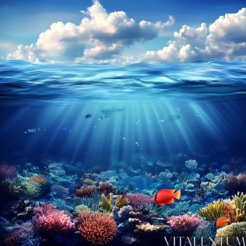 AI ART Ocean Scene with Fish and Reef