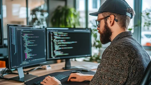 Developer Working on Code