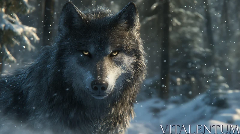 AI ART Winter Wolf Portrait