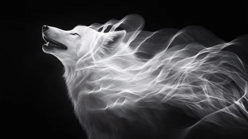 Ghost Wolf Howling in the Dark