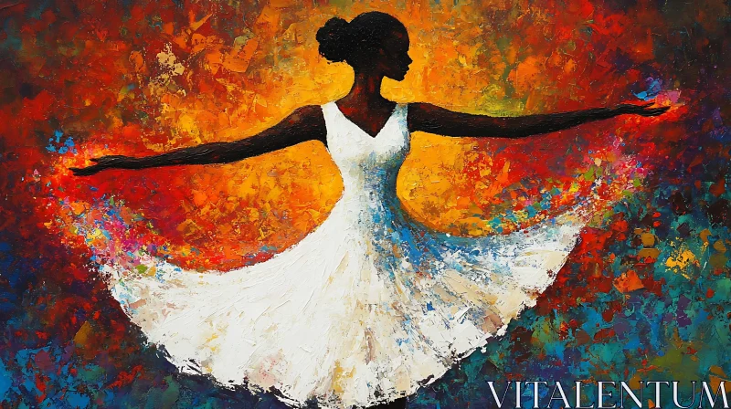 Silhouette in Colorful Abstract AI Image