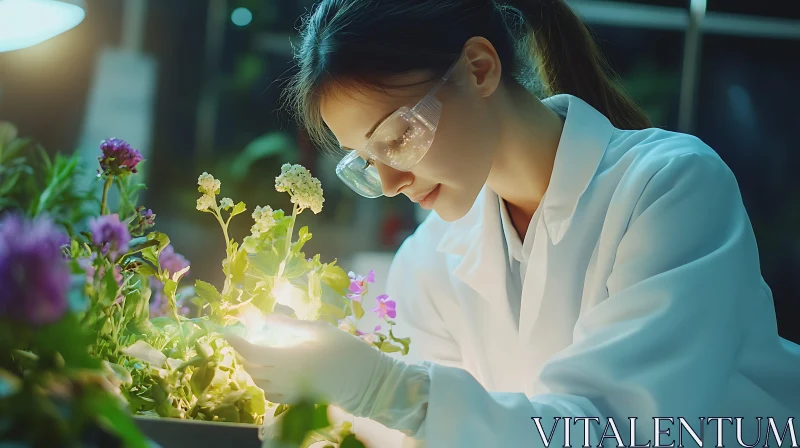 Floral Research: A Botanist's Touch AI Image
