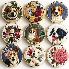 Intricate Dog Breed Embroidery Art