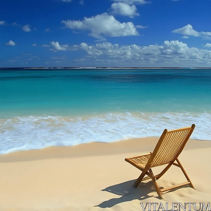 Seaside Chair: A Relaxing Beach Escape AI Image