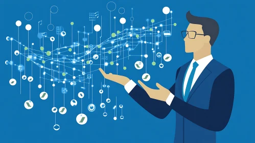 Connected Data Points and Business Presentation