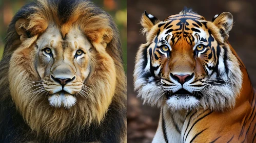 Two Big Cats Portrait, Wildlife