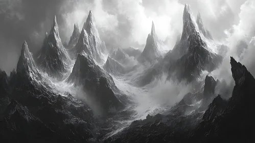 Jagged Peaks in Monochrome