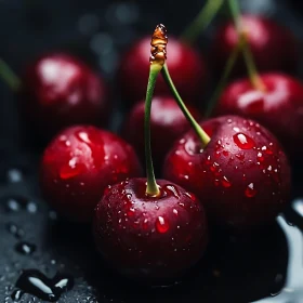 Juicy Red Cherries Still Life