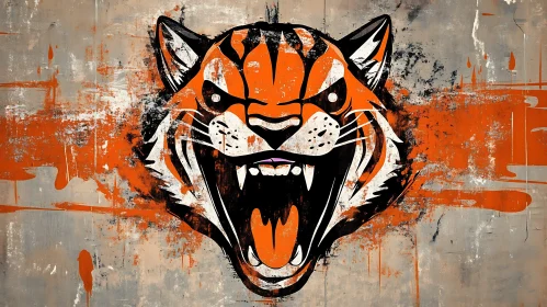 Stylized Tiger Head Artwork