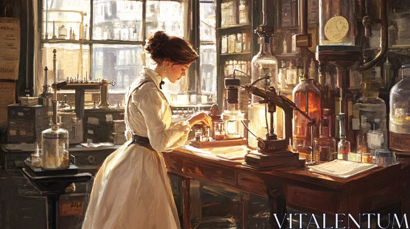 Scientist at Work: A Vintage Laboratory Scene