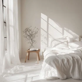 Serene White Bedroom with Natural Light