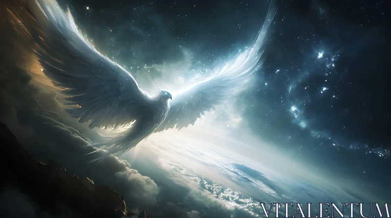 Celestial Angel Over Earth Artwork