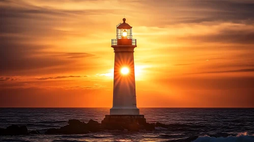 Beacon of Light: Lighthouse at Sunset