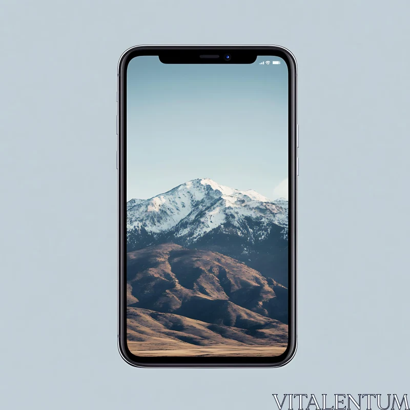 Snowy Mountain Display on Mobile