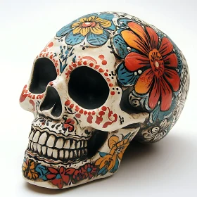 Decorated Skull with Floral Design