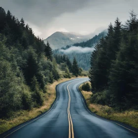 Winding Road Through Forest Landscape