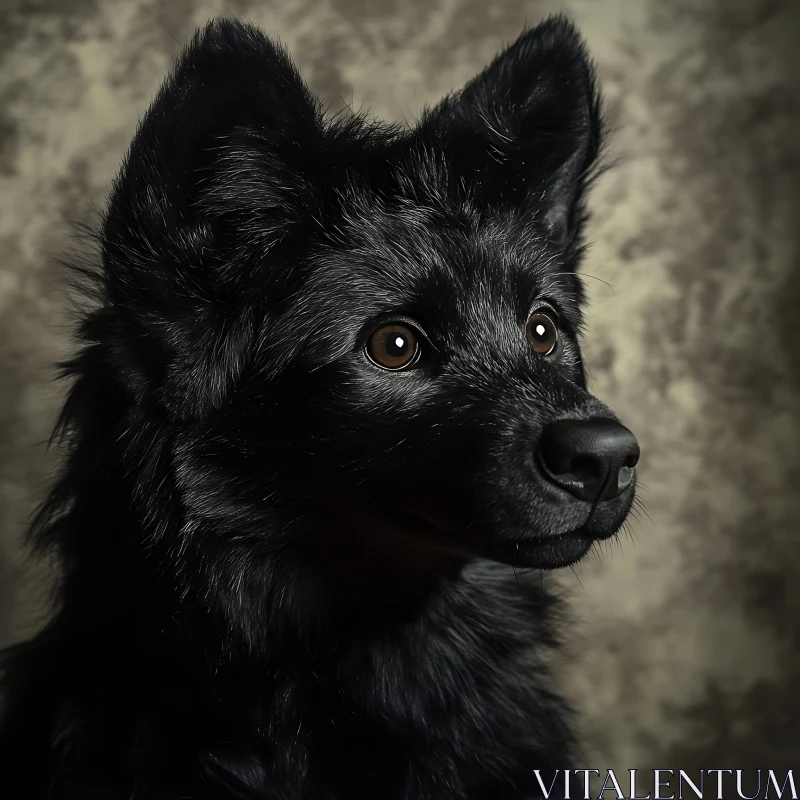 Black Dog Portrait with Beautiful Brown Eyes