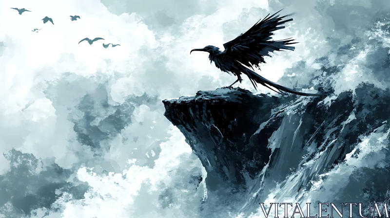 Bird on the Cliff AI Image