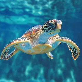 Turtle in the Deep Blue Sea