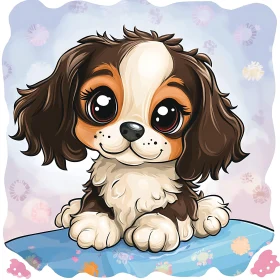 Charming Animated Puppy Art | Cute Dog Image