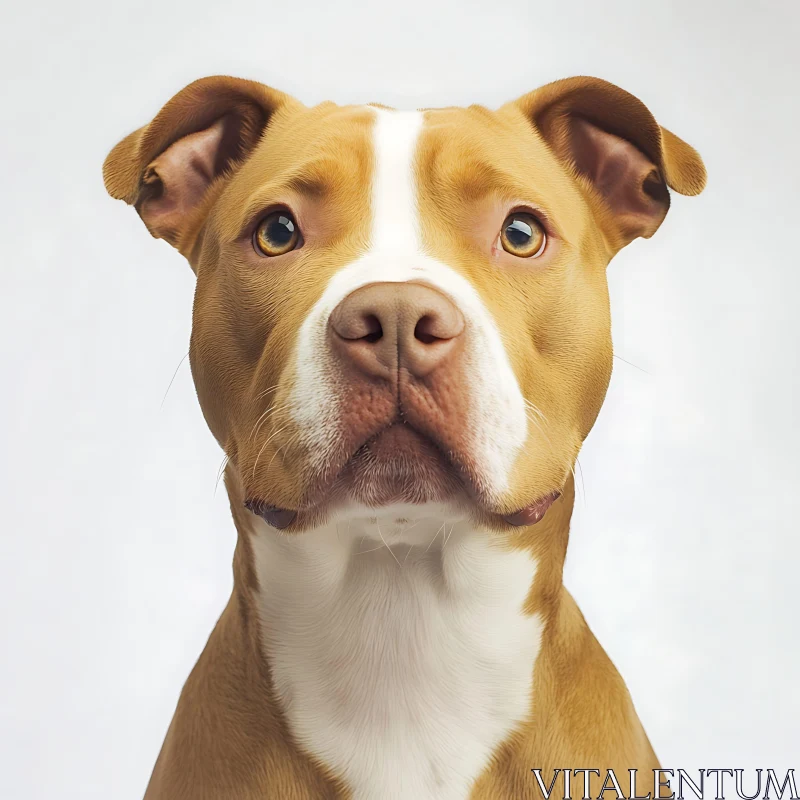 Attentive Gaze of a Brown and White Dog