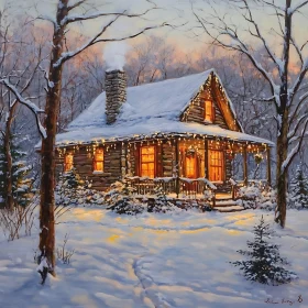 Cozy Cabin in Winter Wonderland