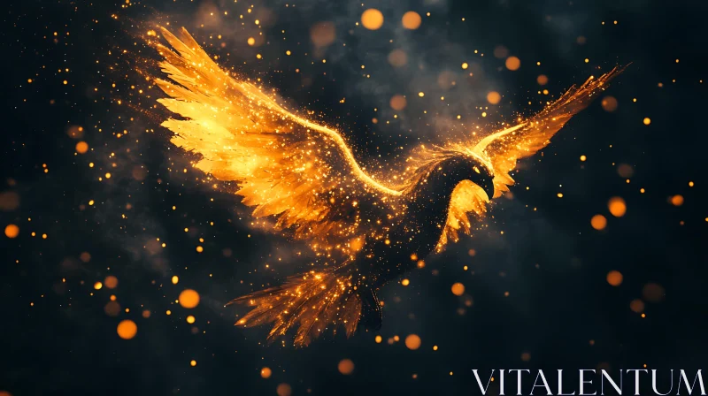 Phoenix Ablaze with Golden Light