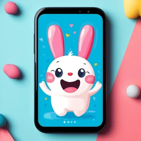Smiling Bunny Cartoon Illustration