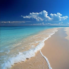 Coastal Calm: Beach, Sea, and Sky