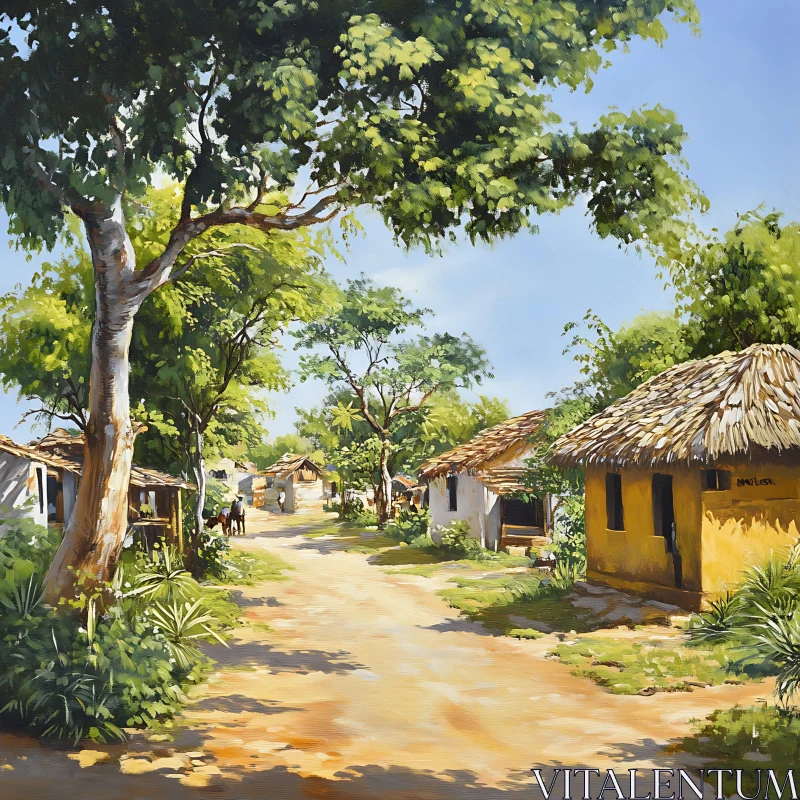 Peaceful Village Houses and Nature